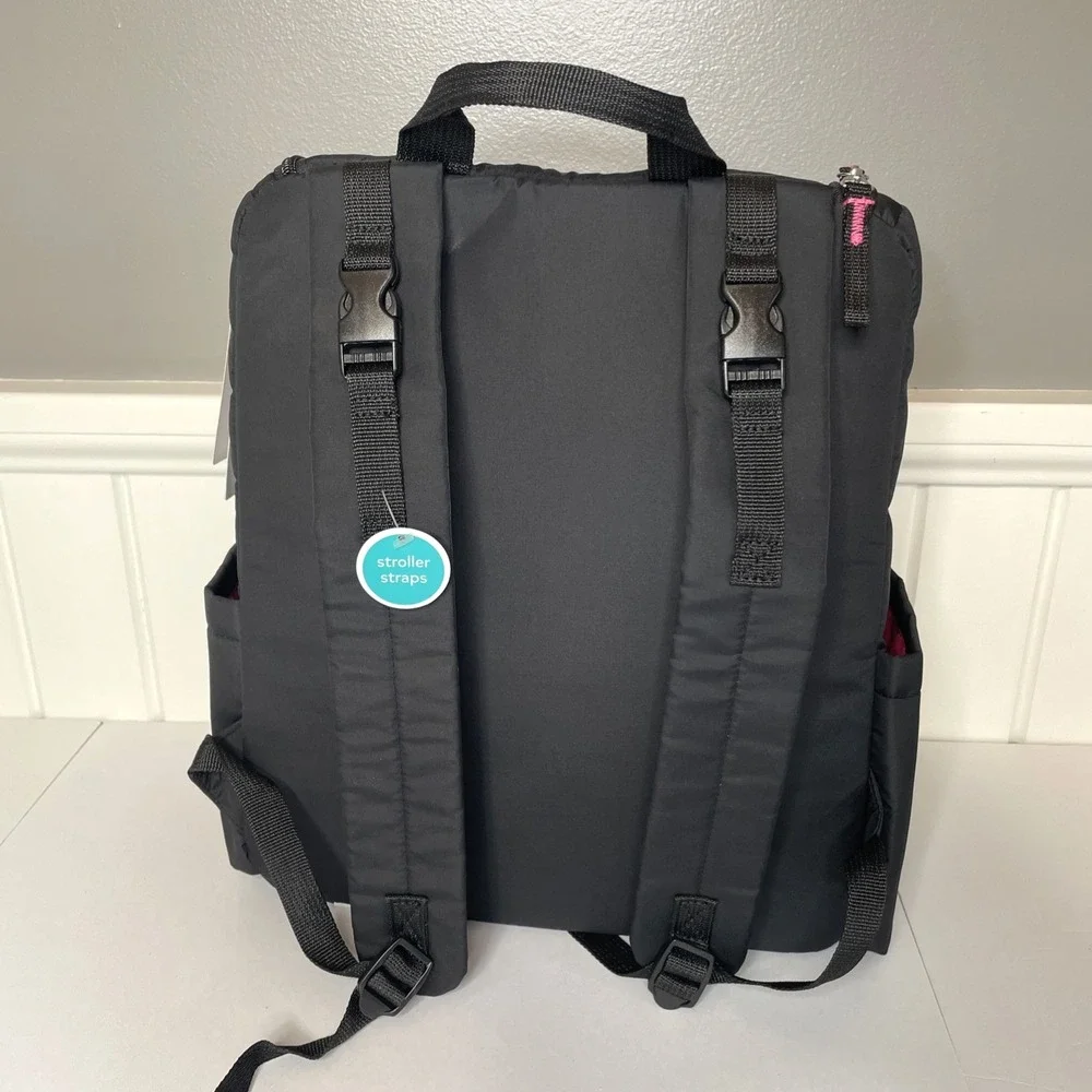 Child of Mine by Carter's Trellis Quilted Diaper Backpack - Black Quilted